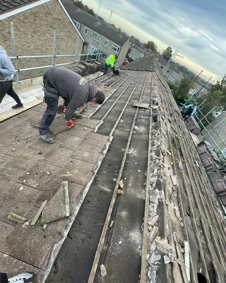 Roof strip and re-felt in progress in Kingsteignton